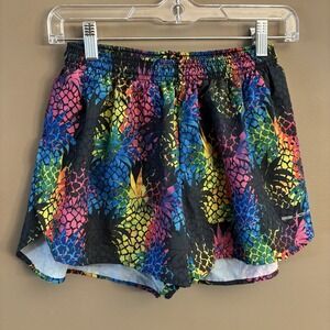BOA Women's Size Small‎ Elite Split Short - Tie Dye Pineapples Fun Graphic